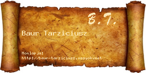 Baur Tarziciusz névjegykártya